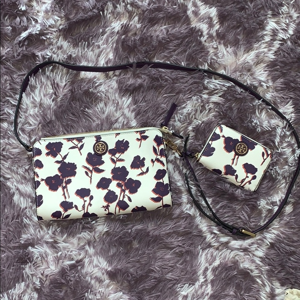 Tory Burch Purple Red Purse and Wallet